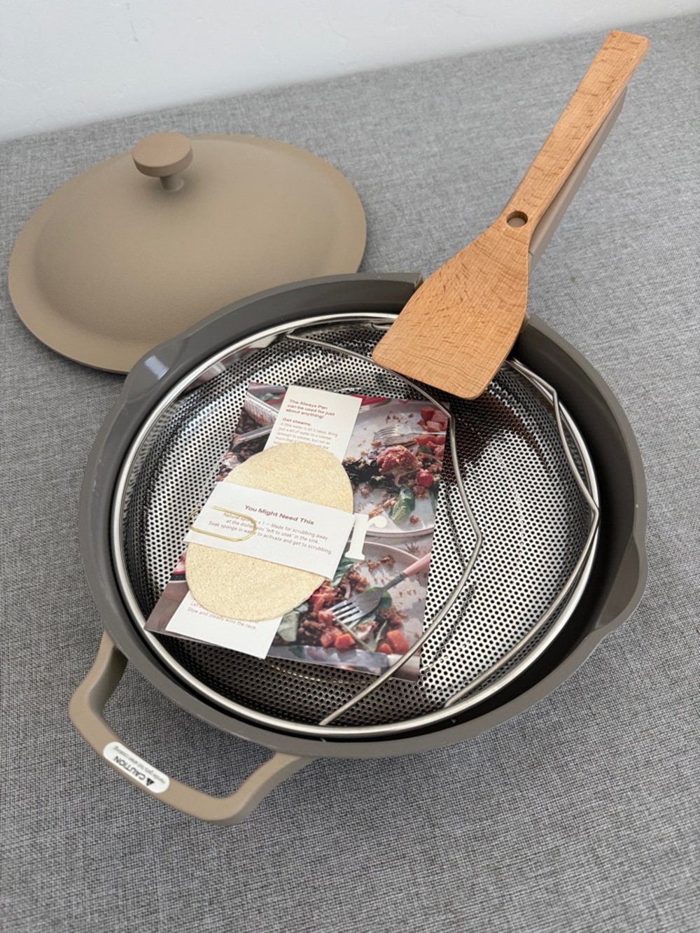 Our Place Always pan 2.0 Steam Skillet with Lid and Wooden utensil - Picture 2 of 13